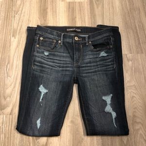 Express dark wash ripped jeans